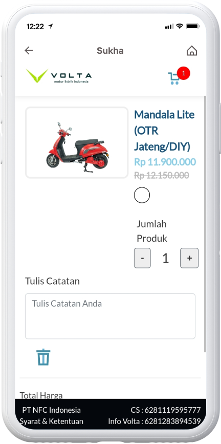 Cara Beli Motor Listrik Volta Di Livin Sukha