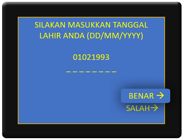 sms banking tanggal lahir