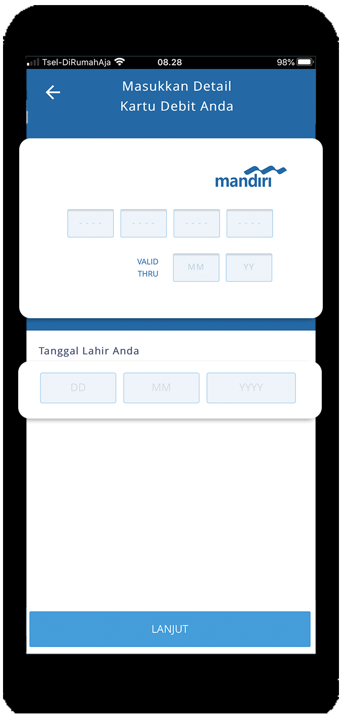 input detail kartu debit