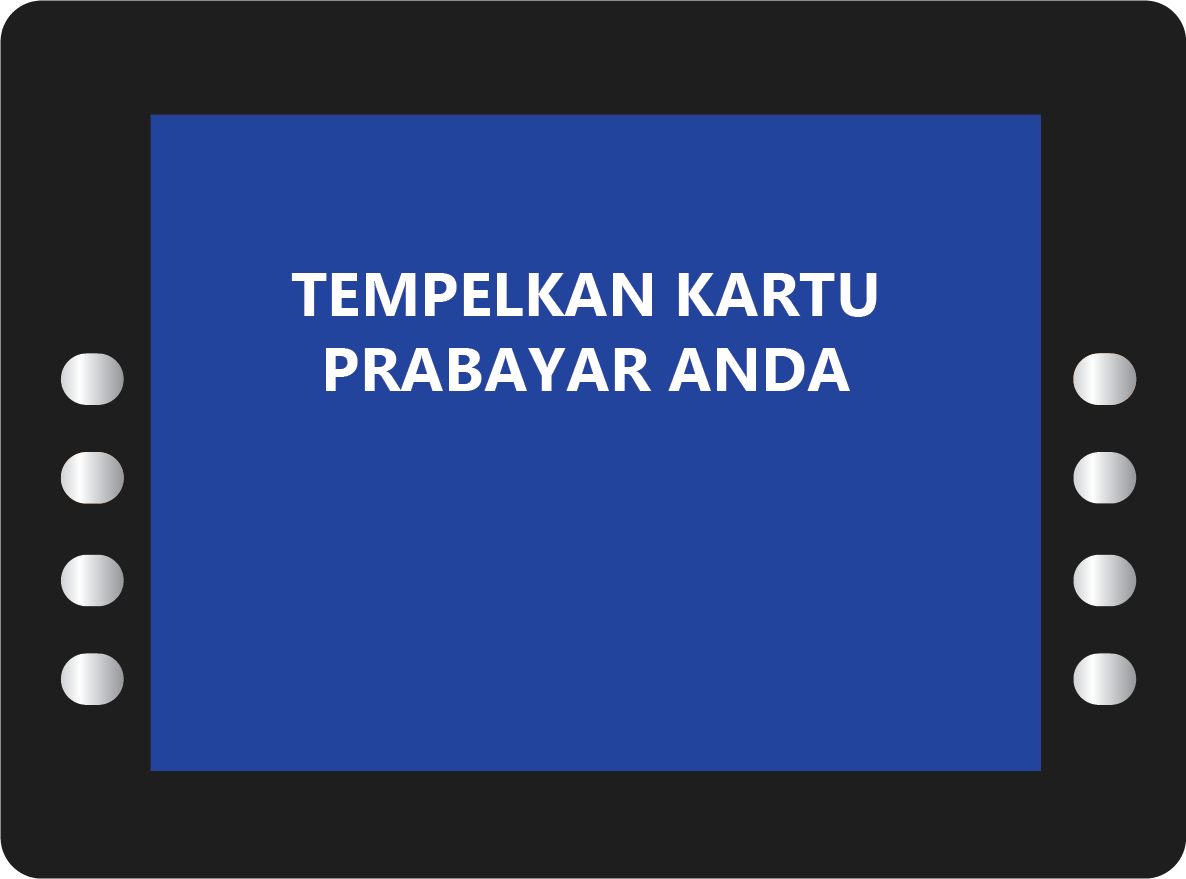 letakan emoney pada reader