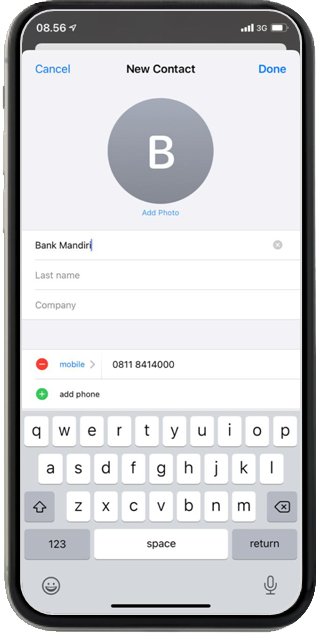simpan nomor whatsapp BMRI