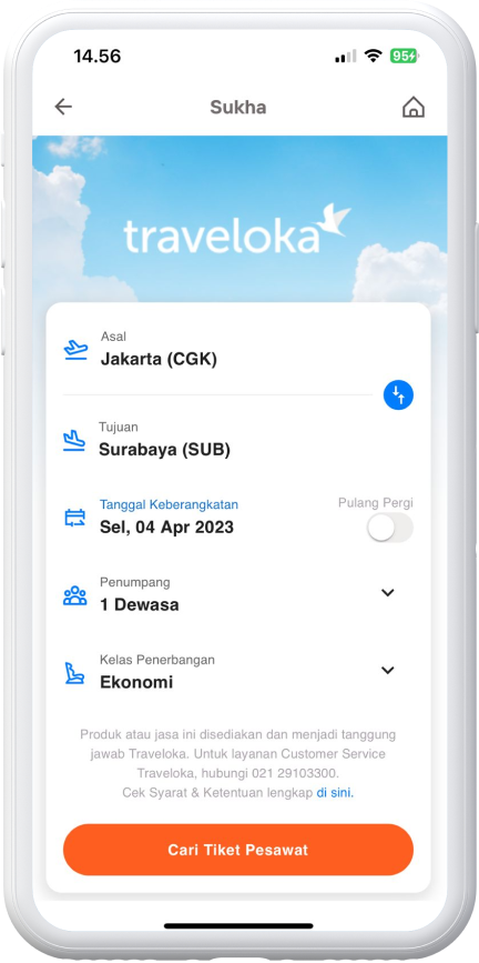 Cara Pesan Tiket Pesawat Traveloka Flights Di Livin' Sukha